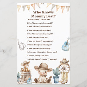 Cowboy Cactus Baby Shower Vem Känner Mamma Bäst