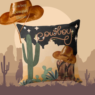 Cowboy Cactus Desert Theme Kudde