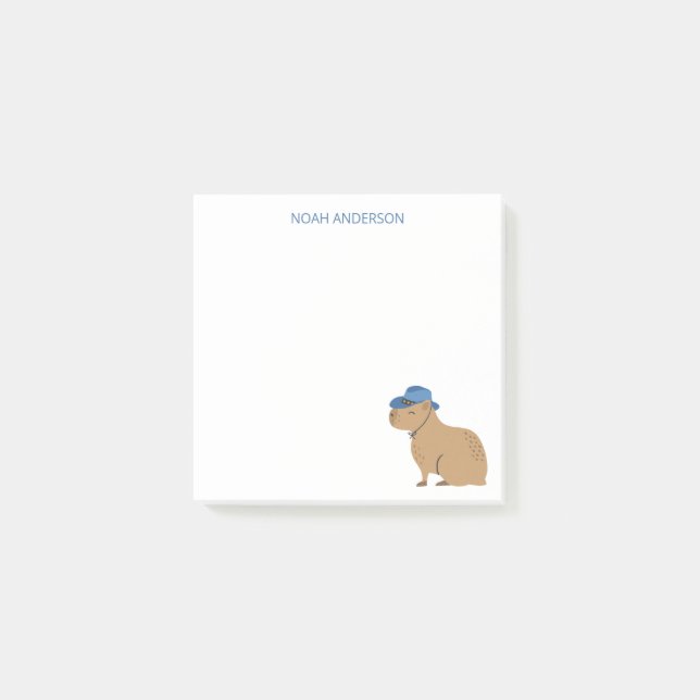 Cowboy capybara djur barn pappersvaror papper  post-it block (Framsida)
