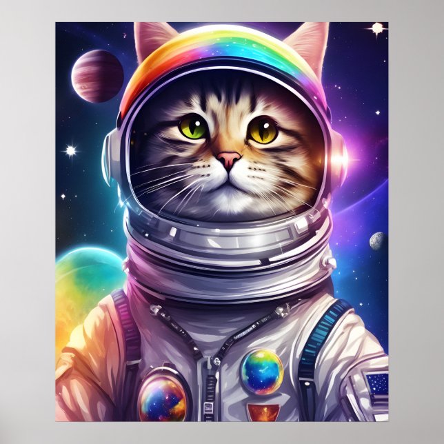 Cowboy Cat Astronaut, Space-kadett Poster (Framsidan)
