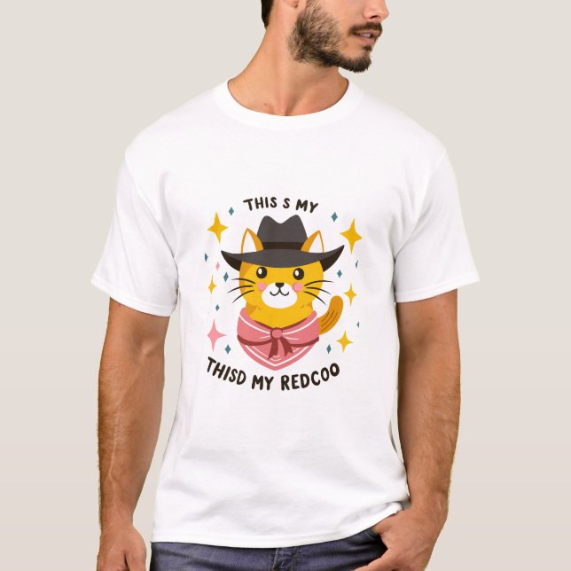 Cowboy Cat Cuteness t-shirt 2024 | klassisk katt (Framsida)