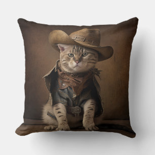 Cowboy Cat Dekorativ kudde
