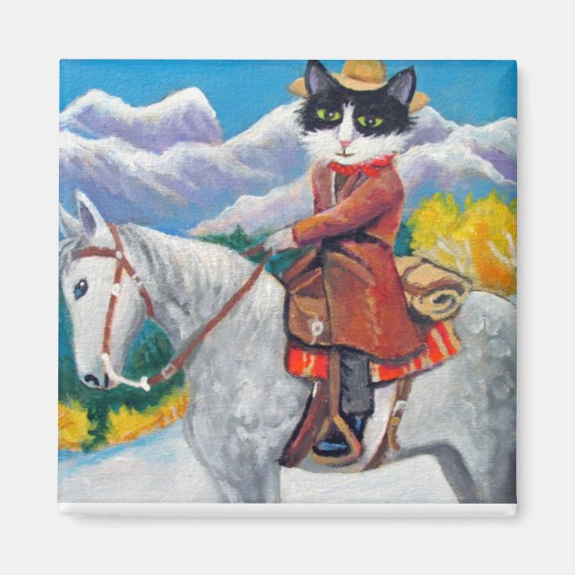 Cowboy Cat Magnet (Framsidan)