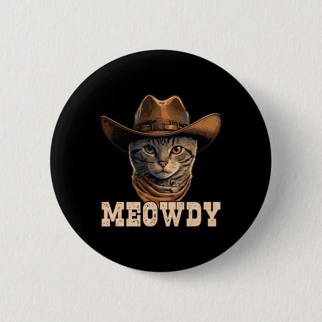 Cowboy Cat Meowdy 1 Knapp (Framsida)