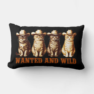 Cowboy Cats Vild Westernare Kattunge Graphic. Lumbarkudde