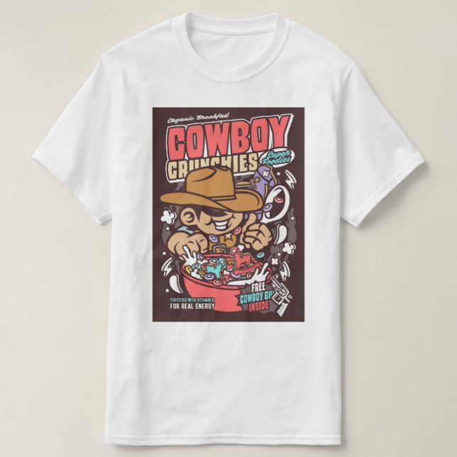 Cowboy Cereal Pop Art Parody T Shirt (Design framsida)