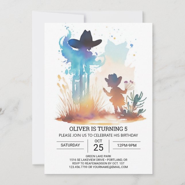 Cowboy Chic Anpassningsbar Birthday Inbjudningar (Framsida)