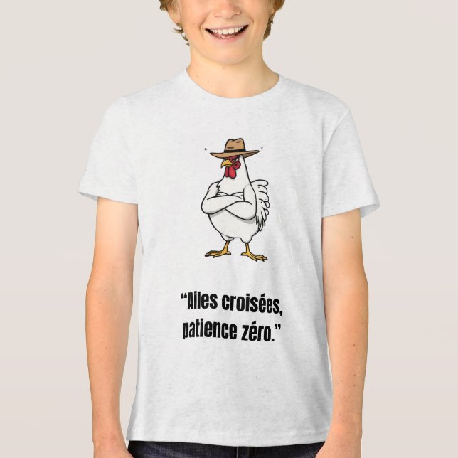 Cowboy Chicken Attitude – Funny Cartoon Tee (Framsida)