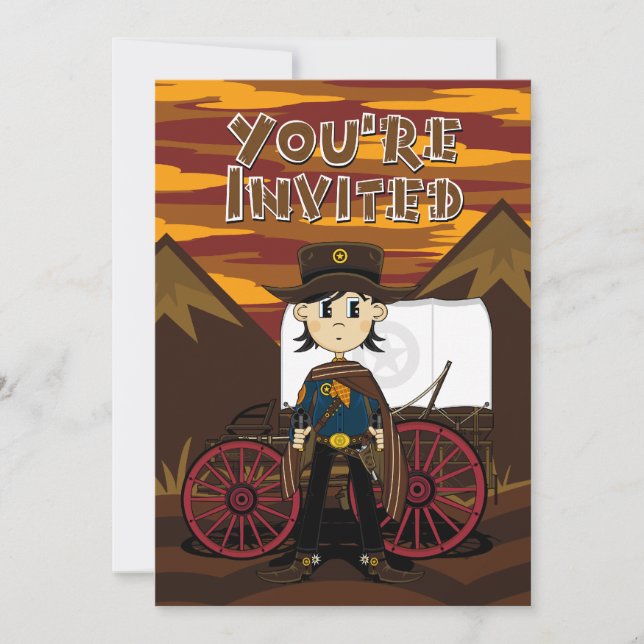 Cowboy & Chuck Wagon Party Inbjudan (Framsida)