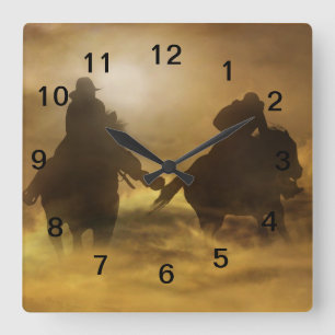 Cowboy Clock Fyrkantig Klocka