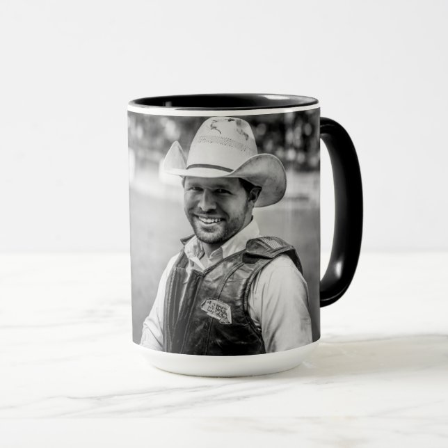 Cowboy Coffee Bild Photo Mugg USA Anpassningsbar (Framsida höger)