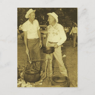 COWBOY COOKS POSTCARD VYKORT
