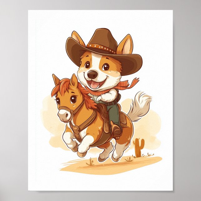 Cowboy Corgi � Western Rodeo Dog Poster (Framsidan)