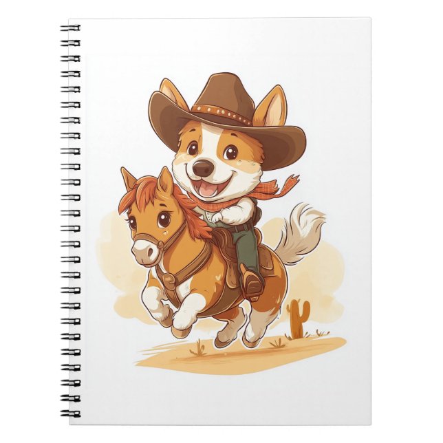 Cowboy Corgi - Western Rodeo Hund Anteckningsbok (Framsidan)