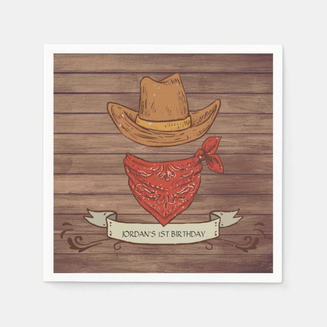 Cowboy Country Födelsedagsfest Pappersservett (Framsidan)