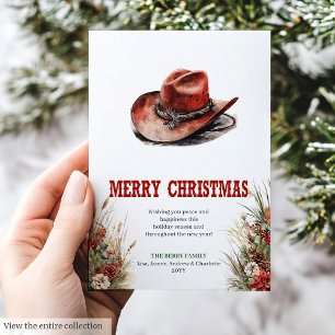 Cowboy country julhälsningskortdesign julkort