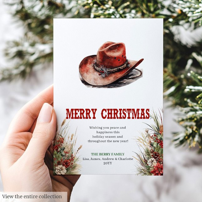 Cowboy country julhälsningskortdesign julkort (Cowboy country Christmas greeting card design

)