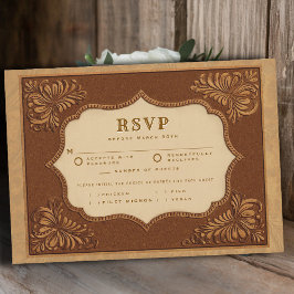 Cowboy Country Präglad läder Måltid RSVP