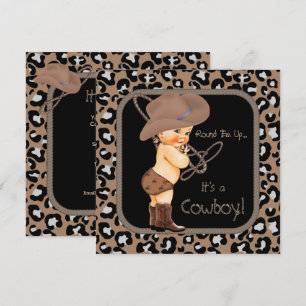 Cowboy Country Western Babyfirande Inbjudningar