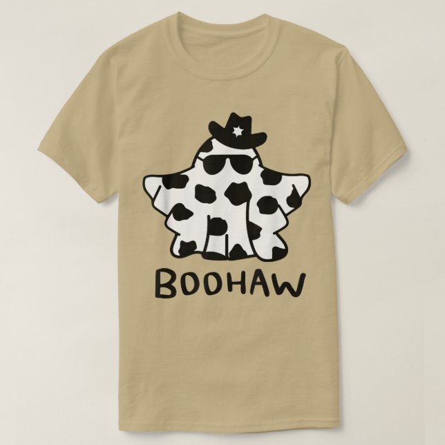 Cowboy Cowgirl BooHaw Retro Western Ghost Hallowee T Shirt (Design framsida)