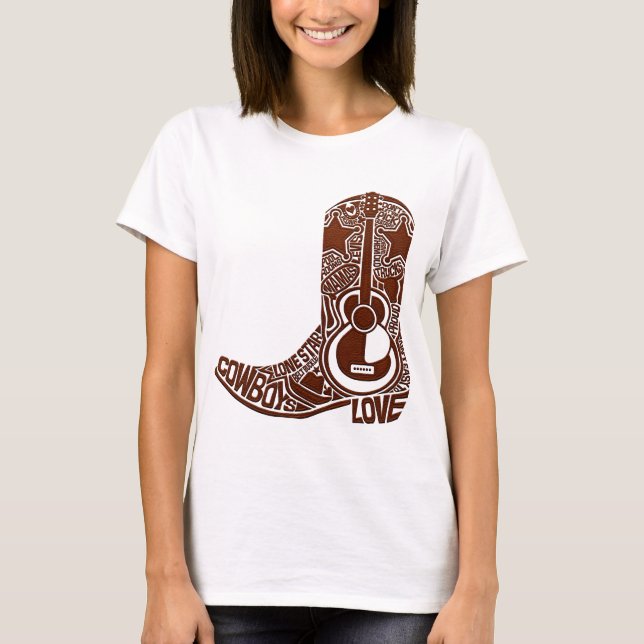 Cowboy Cowgirl Boot T Shirt (Framsida)