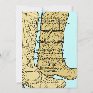 Cowboy Cowgirl Boots Westernare Bröllop Inbjudningar