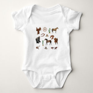 Cowboy Cowgirl Rodeo Country Mönster T Shirt