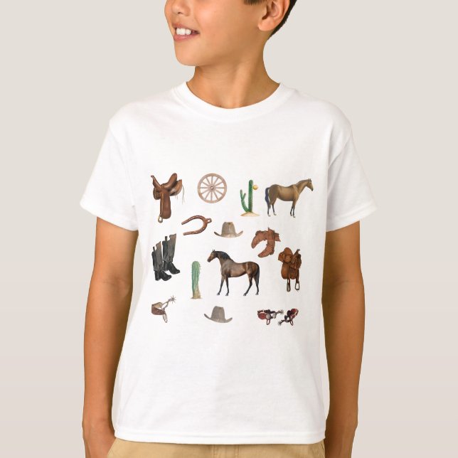 Cowboy Cowgirl Rodeo Land Mönster T Shirt (Framsida)
