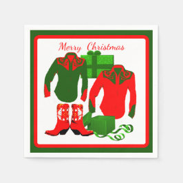 Cowboy Cowgirl Rodeo Western Shirts and Boots Pappersservett