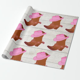Cowboy Cowgirl Rustic Rosa Presentpapper