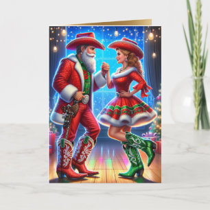 Cowboy Cowgirl Santa Land Dancers jul Kort