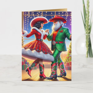 Cowboy Cowgirl Santa Land Dancers jul Kort