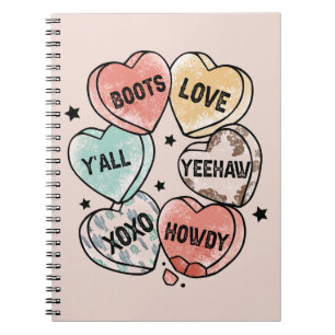 Cowboy Cowgirl Theme Hearts Anteckningsbok