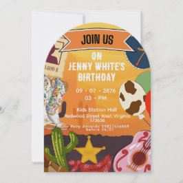 Cowboy Cowgirl Themed Inbjudningar