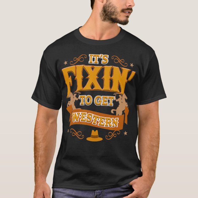 Cowboy Cowgirl Western T Shirt (Framsida)