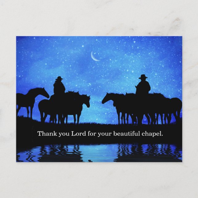 Cowboy Cowgirl Wranglers and Horses Helgdag Helg Vykort (Framsida)