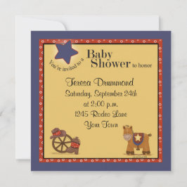 Cowboy- & Cowgirlbaby shower med marinen Inbjudningar