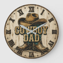 Cowboy Dad Western Rustic Ranch Stor Klocka