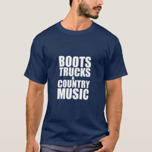 Cowboy Denim Boots Lastbilar Land Music T Shirt