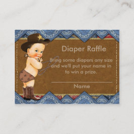 Cowboy Diaper Raffle Insert Tilläggskort