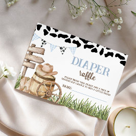 Cowboy Diaper Raffle Insert Tilläggskort