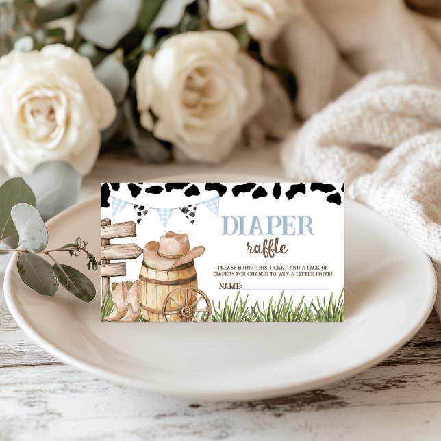Cowboy Diaper Raffle Insert Tilläggskort (Skapare uppladdad)