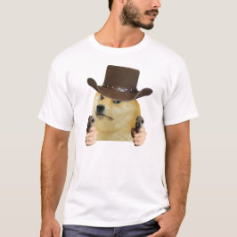 Cowboy Dog Funny Meme Doge Holding Guns Memes T Shirt