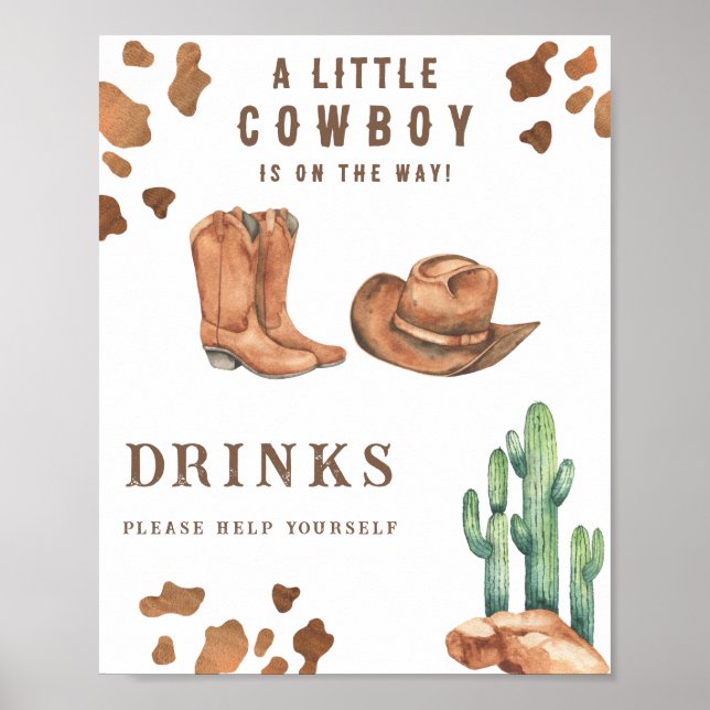 Cowboy - Drinks hjälper dig själv att Poster (Framsidan)
