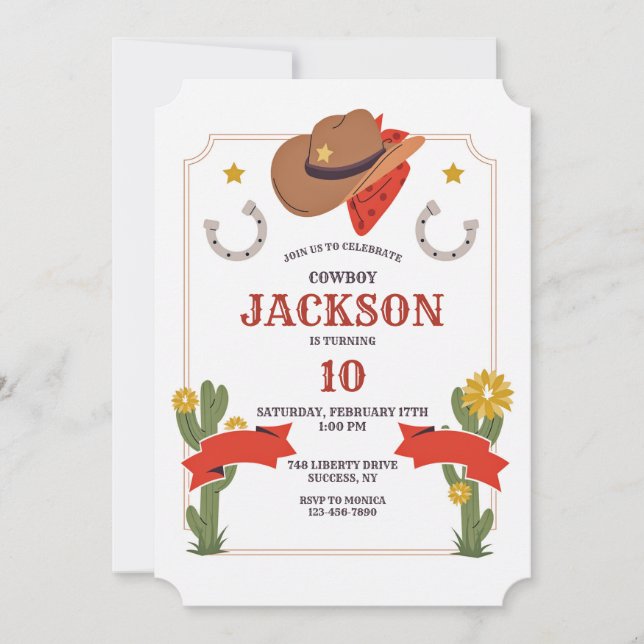 Cowboy-element Inbjudningar (Framsida)