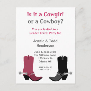 Cowboy eller Cowgirl? Gender avslöjer Inbjudningar