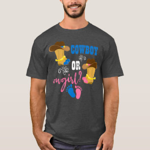 Cowboy eller Cowgirl Gravid Baby Gender Reveal T Shirt