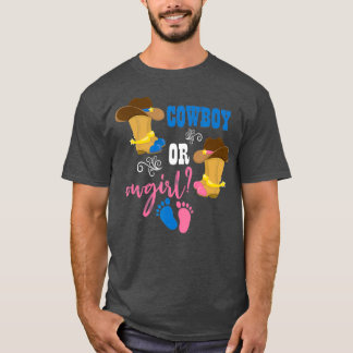 Cowboy eller Cowgirl Gravid Baby Gender Reveal T Shirt