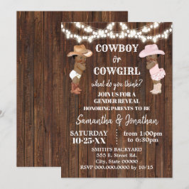 Cowboy eller Cowgirl Western Köns Avslöjandeblandn Inbjudningar