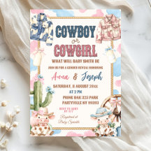 Cowboy eller Cowgirl Wild West Köns Avslöjande